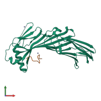 PDB entry 5awu coloured by chain, front view.