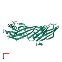PDB entry 5awu coloured by chain, top view.
