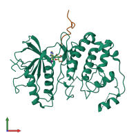 PDB entry 5ax3 coloured by chain, front view.