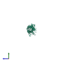 PDB entry 5ayh coloured by chain, side view.