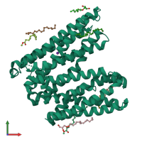 PDB entry 5ayn coloured by chain, front view.
