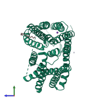 PDB entry 5ayo coloured by chain, side view.