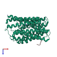 PDB entry 5ayo coloured by chain, top view.