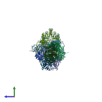 PDB entry 5ayy coloured by chain, side view.