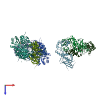 PDB entry 5ayy coloured by chain, top view.