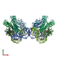 PDB entry 5ayz coloured by chain, front view.