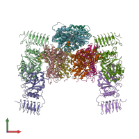 PDB entry 5b04 coloured by chain, front view.