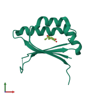 PDB entry 5b09 coloured by chain, front view.