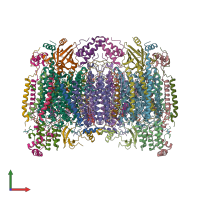 PDB entry 5b1a coloured by chain, front view.