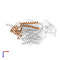 Cytochrome c oxidase subunit 2 in PDB entry 5b1a, assembly 1, top view.