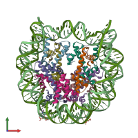 PDB entry 5b24 coloured by chain, front view.