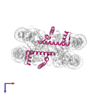 Histone H2B type 1-J in PDB entry 5b24, assembly 1, top view.