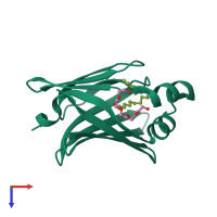 PDB entry 5b28 coloured by chain, top view.
