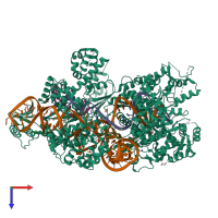 PDB entry 5b2p coloured by chain, top view.