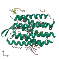 PDB entry 5b35 coloured by chain, front view.