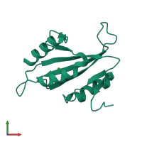 PDB entry 5b3p coloured by chain, front view.