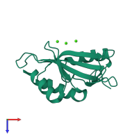 PDB entry 5b3p coloured by chain, top view.