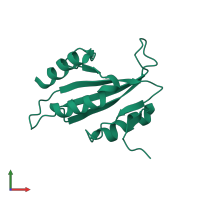 PDB entry 5b3q coloured by chain, front view.
