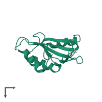 PDB entry 5b3q coloured by chain, top view.