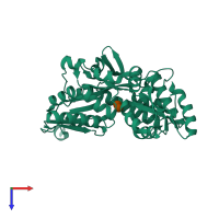 PDB entry 5b3y coloured by chain, top view.