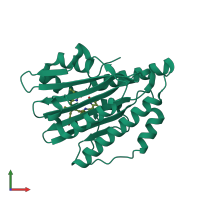 PDB entry 5b4h coloured by chain, front view.