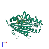 PDB entry 5b4h coloured by chain, top view.