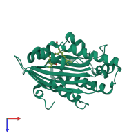 PDB entry 5b4j coloured by chain, top view.