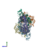 PDB entry 5b58 coloured by chain, side view.