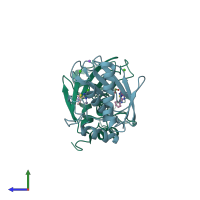PDB entry 5b5o coloured by chain, side view.