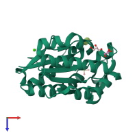PDB entry 5b5s coloured by chain, top view.