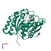 PDB entry 5b6a coloured by chain, top view.