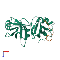 PDB entry 5b6c coloured by chain, top view.