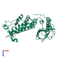 MYND-type zinc finger-containing chromatin reader ZMYND8 in PDB entry 5b73, assembly 1, top view.