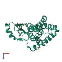 PDB entry 5b7c coloured by chain, top view.