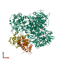 PDB entry 5b7i coloured by chain, front view.