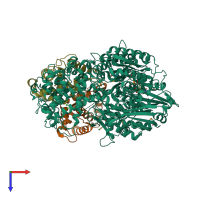 PDB entry 5b7i coloured by chain, top view.