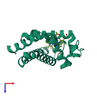 PDB entry 5b85 coloured by chain, top view.