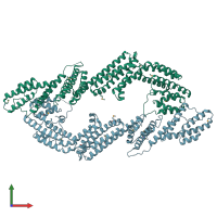 PDB entry 5b86 coloured by chain, front view.