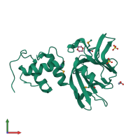 PDB entry 5bmq coloured by chain, front view.