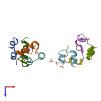 PDB entry 5boq coloured by chain, top view.