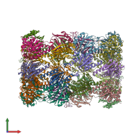 PDB entry 5bou coloured by chain, front view.