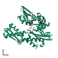 PDB entry 5bpn coloured by chain, front view.