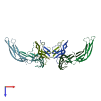 PDB entry 5bpu coloured by chain, top view.