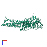 PDB entry 5bpw coloured by chain, top view.