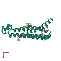 PDB entry 5bqh coloured by chain, top view.