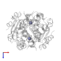 ZINC ION in PDB entry 5bqq, assembly 1, top view.