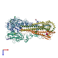 PDB entry 5bqz coloured by chain, top view.