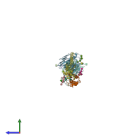 PDB entry 5br3 coloured by chain, side view.