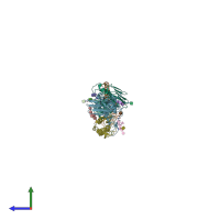 PDB entry 5br6 coloured by chain, side view.