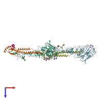 PDB entry 5br6 coloured by chain, top view.